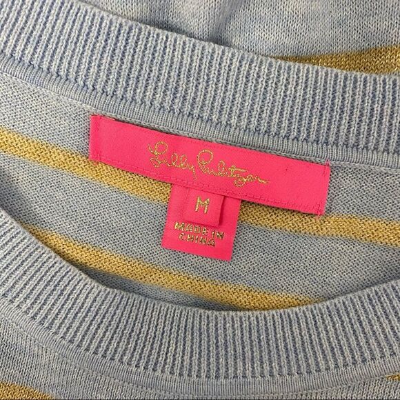 Lilly Pulitzer Striped Cobo Sweater Heathered Coastal Shell M - Picture 6 of 7